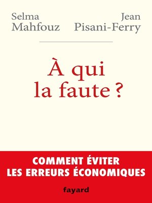cover image of A qui la faute ?